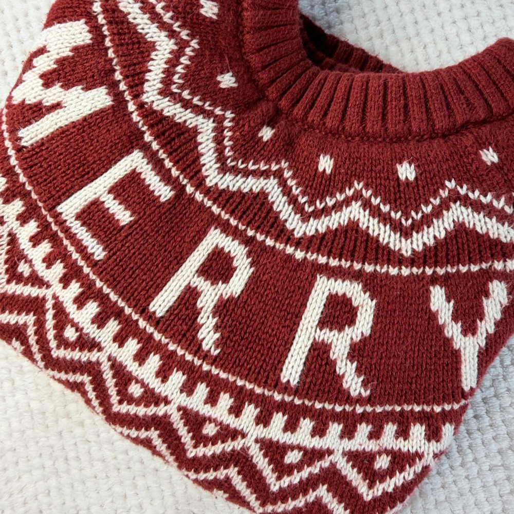 Little Co Lauren Conrad Kids Merry Fair Isle Holiday Sweater Burgundy Red 4T